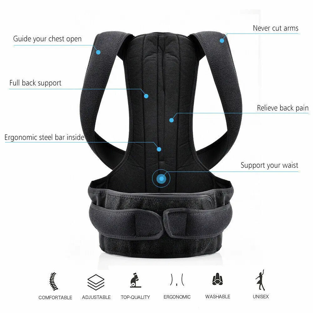 Adjustable Posture Corrector Back Brace Men Women Lumbar Shoulder Support Belt Angel Wishes