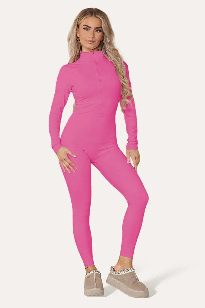 Ribbed High Neck Jumpsuit Angel Wishes
