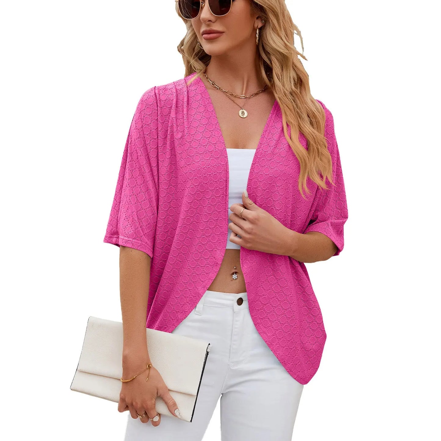 Half Sleeves Cardigan Knitted Cardigan Coat Office Cardigan Angel Wishes