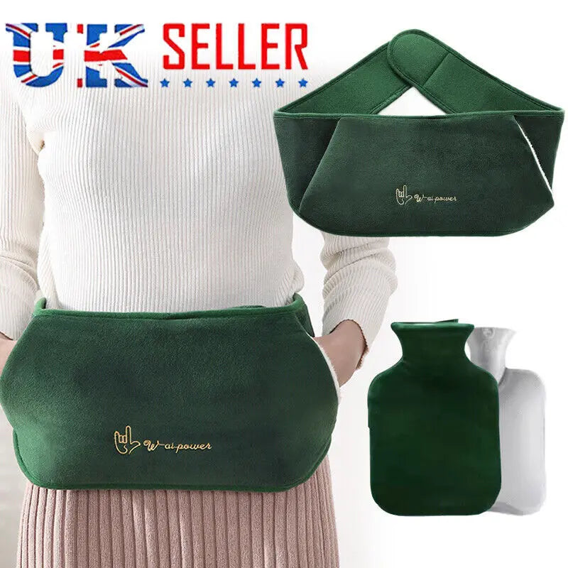 Hot Water Bottle Bag Belt Rubber Warm Plush Pouch Waist Cover Belt Angel Wishes