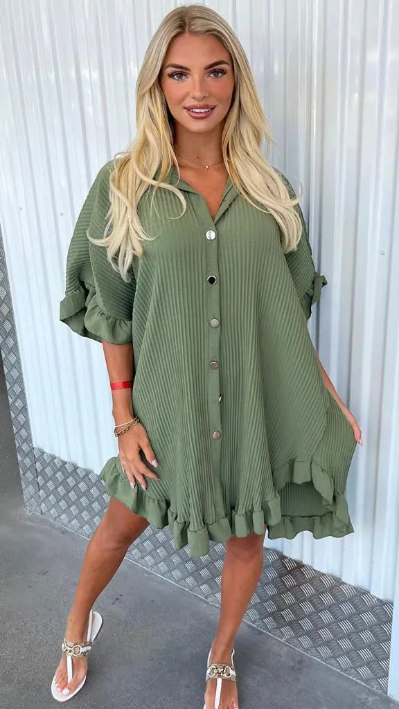 Trendy Ladies Pleated Dress Angel Wishes