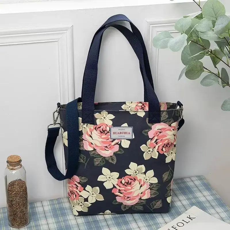 Versatile Large Capacity Floral Canvas Crossbody Shoulder Bag Angel Wishes
