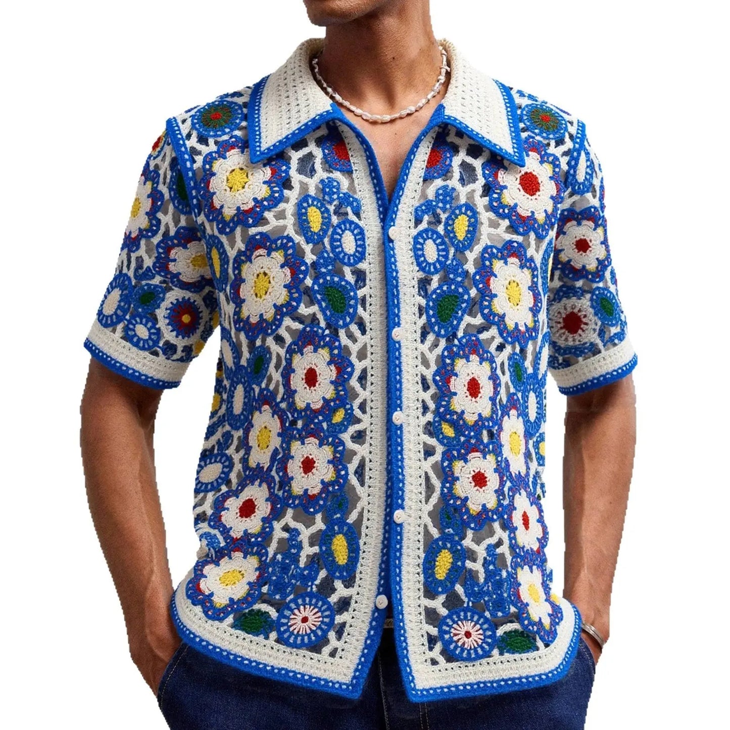Crochet Knitted Short Sleeved Shirt Angel Wishes