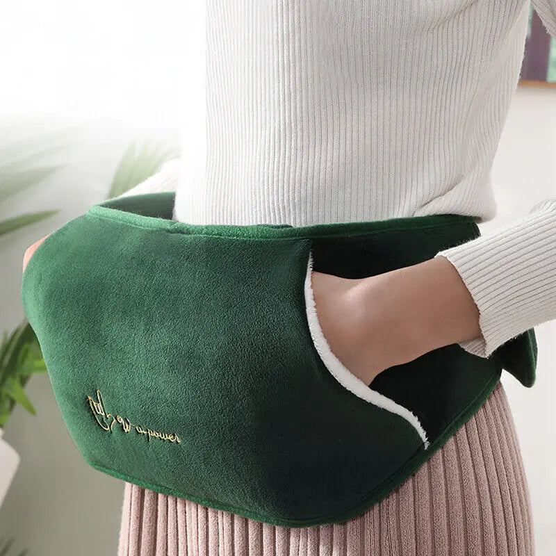 Hot Water Bottle Bag Belt Rubber Warm Plush Pouch Waist Cover Belt Angel Wishes