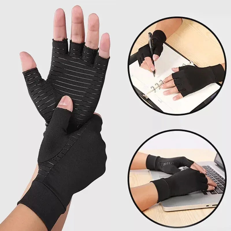 Anti arthritis Fingerless Compression Gloves Support Pain Relief Angel Wishes