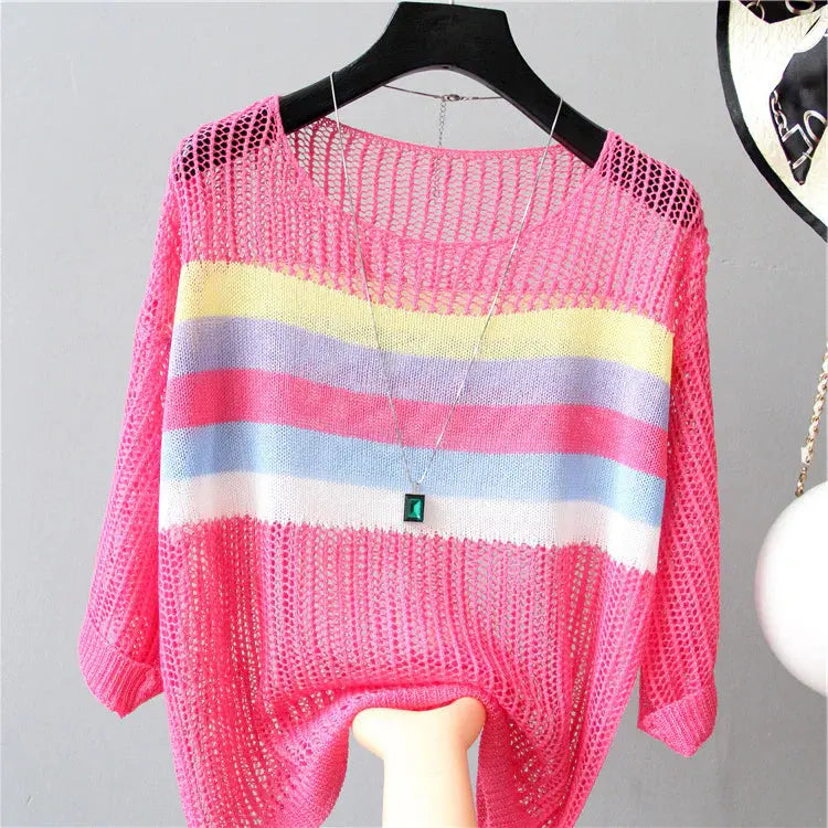 Candy Colour Thin Loose Sleeve Blouse Angel Wishes