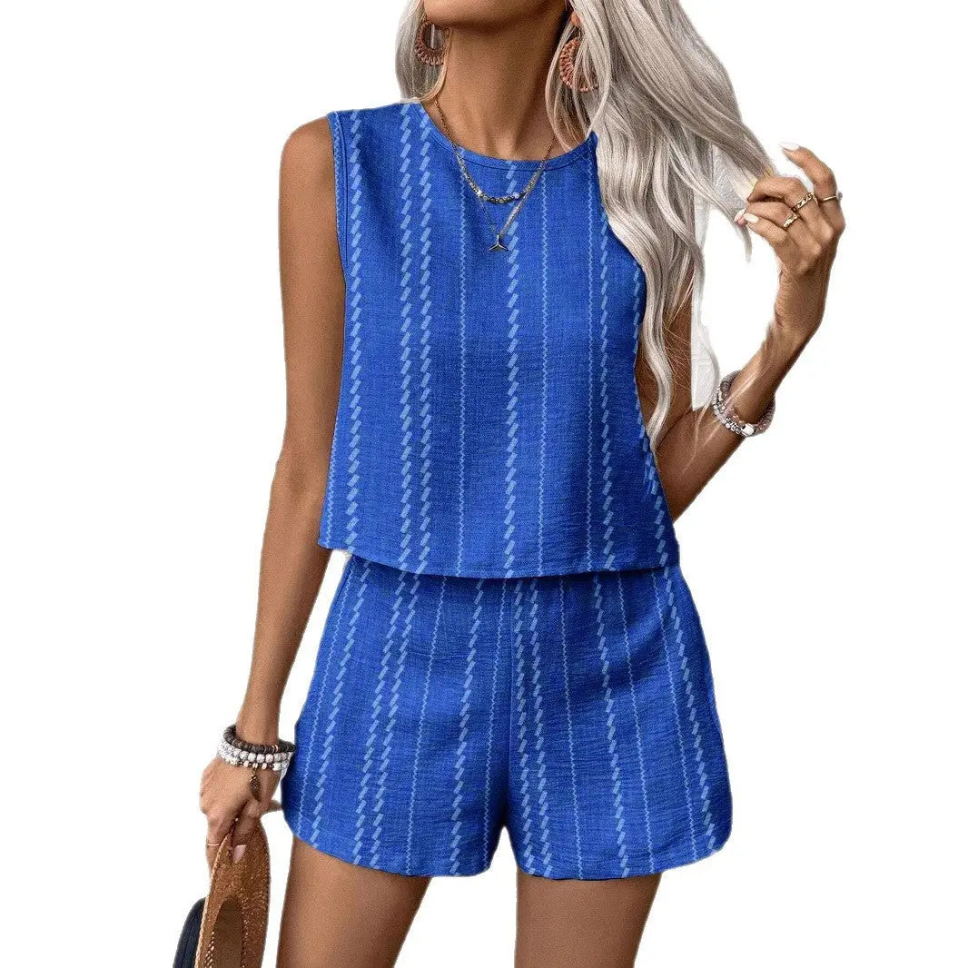 Casual Sleeveless Tank Top And Shorts Angel Wishes