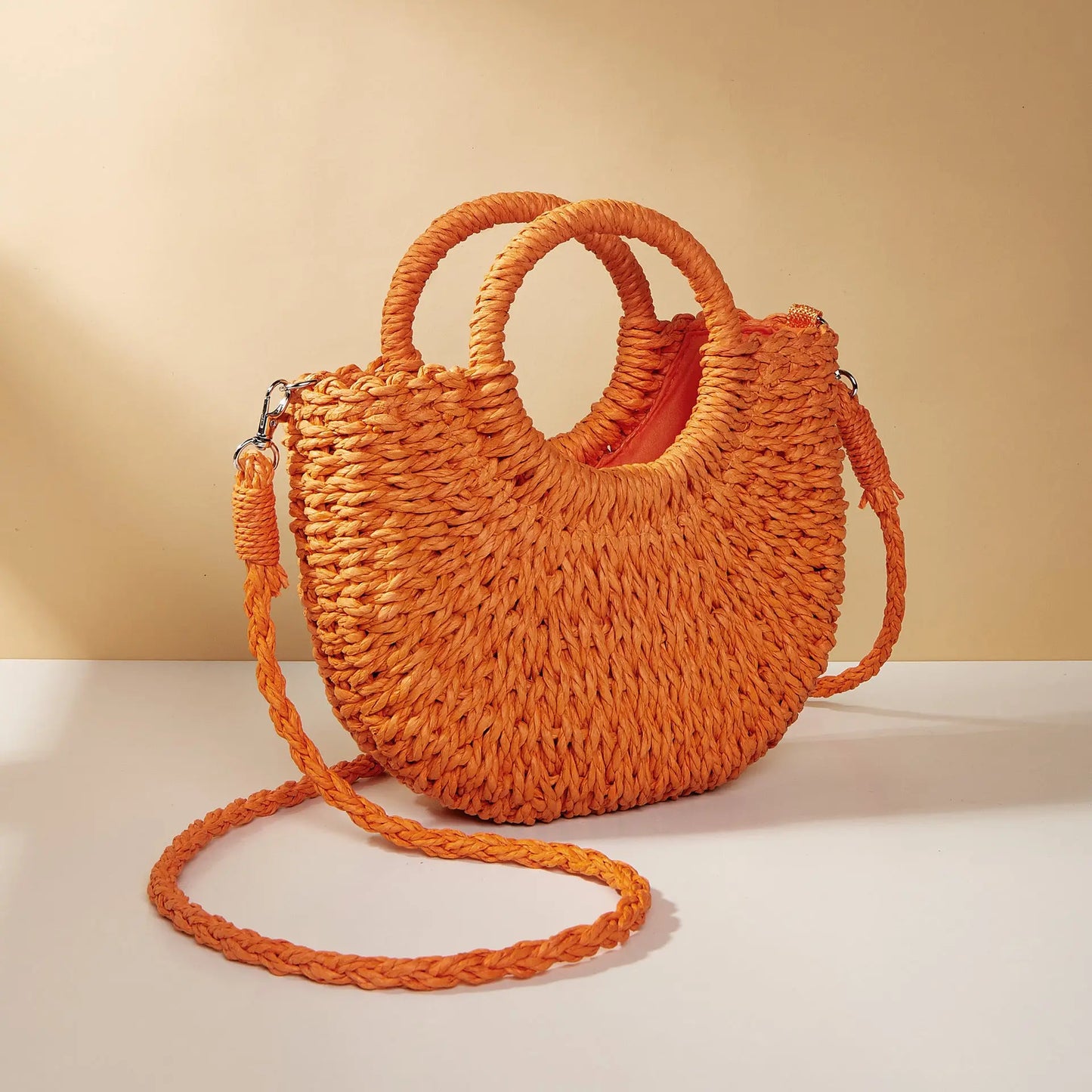 Vintage Straw Woven Bag Angel Wishes