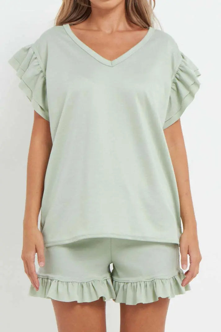 Top And Short 2 Piece Tracksuit Set Angel Wishes