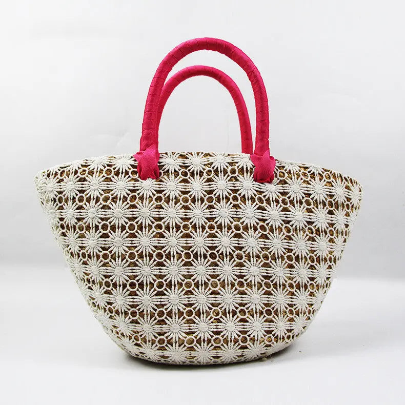 Straw Woven Western Style Hollow Handbag Woven Bag Angel Wishes