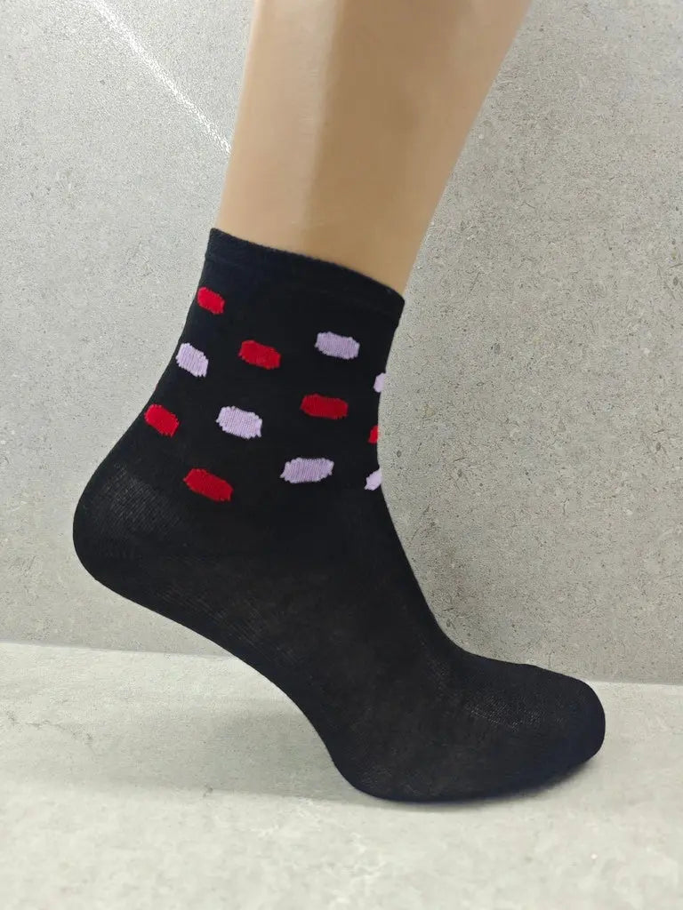 Set Of 6 12 Or 24 Pairs Womens Socks With Bubble Mix Print Angel Wishes