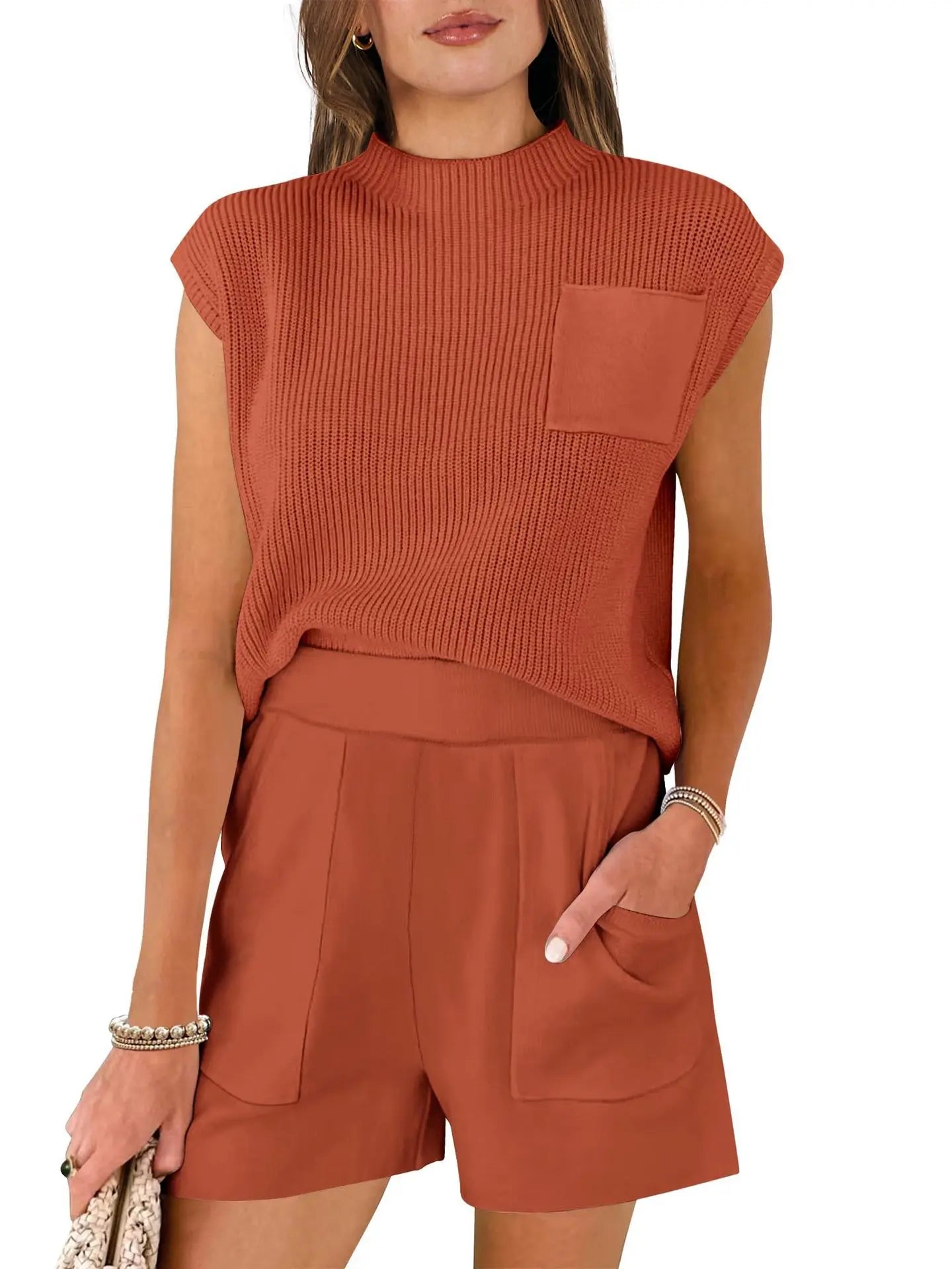 Knitted top and shorts For Women Angel Wishes