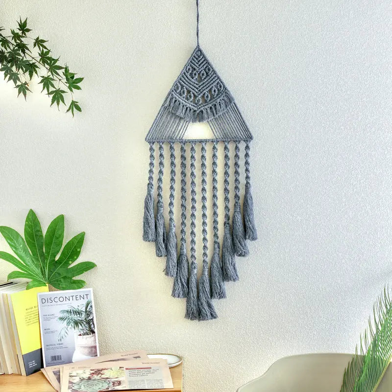 Handwoven Home Decor Triangle Dream Catcher Pendant Angel Wishes