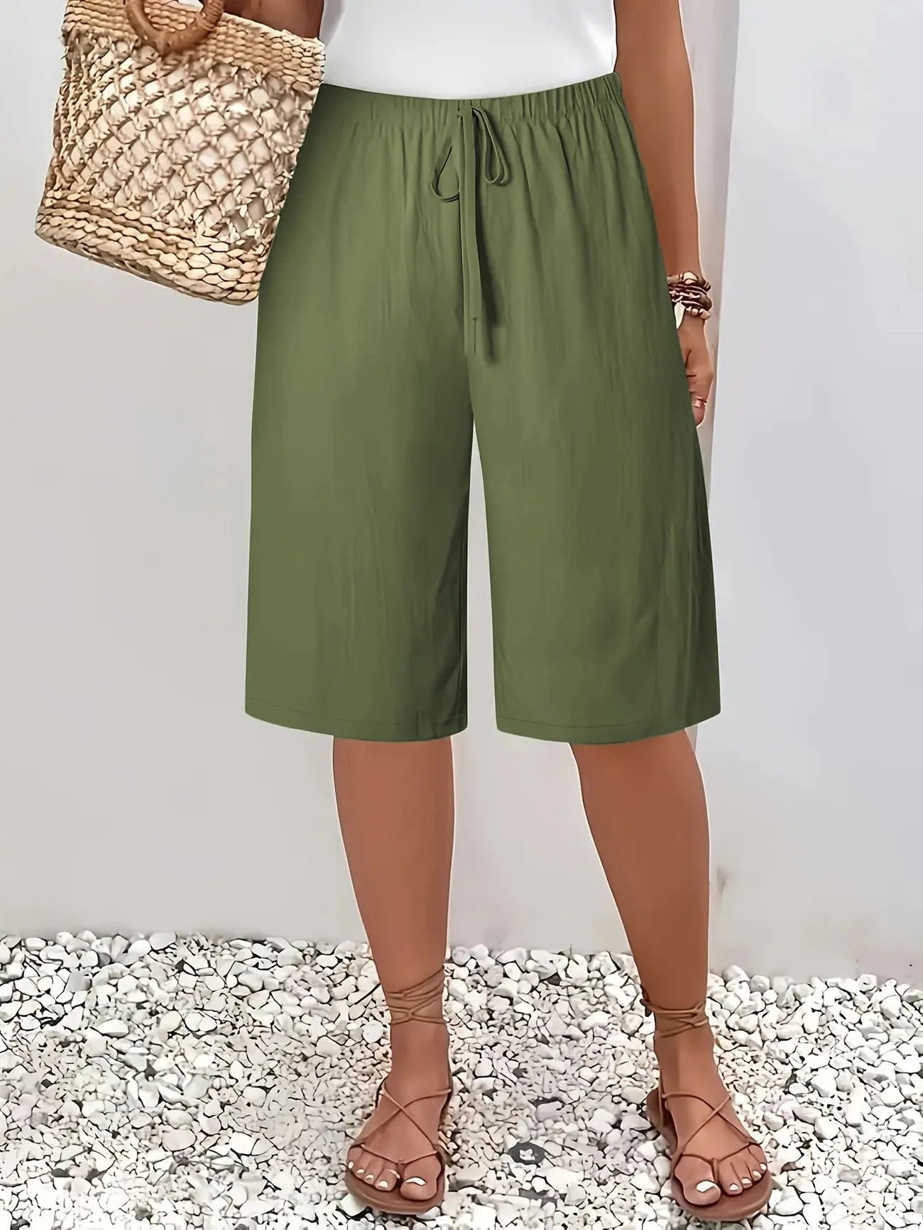 Casual Fashion Solid Colour or Cropped Shorts Angel Wishes