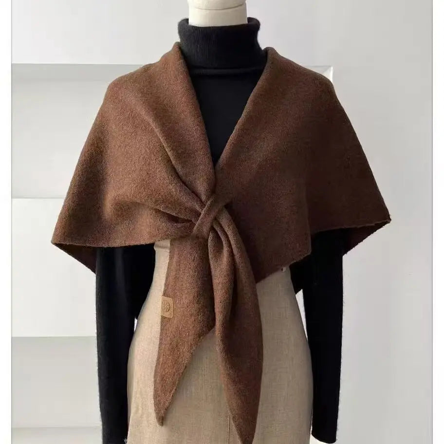 Wool Knitted Triangle Shawl Fashionable Warm Scarf Angel Wishes