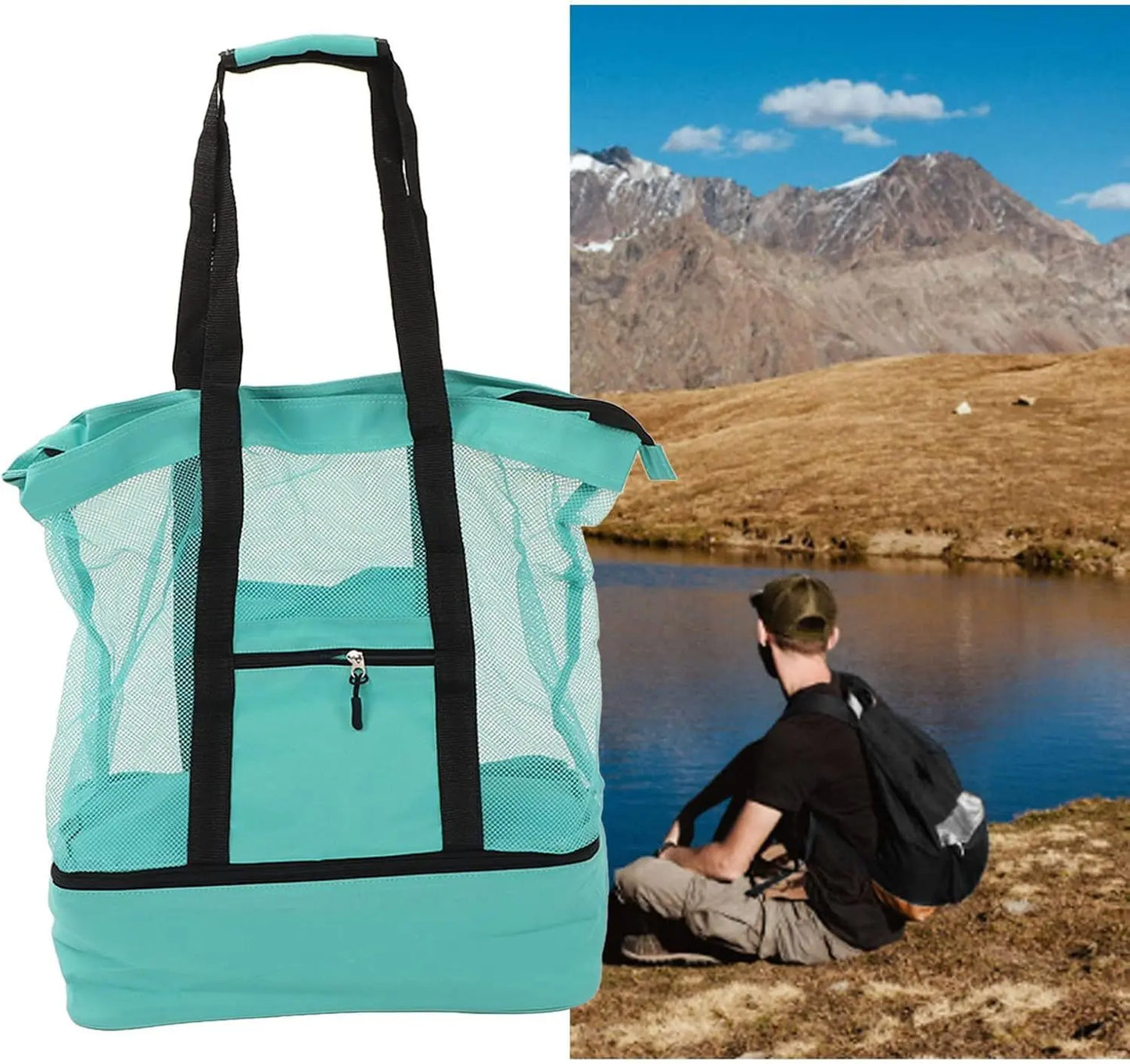 Waterproof Beach Bag With Cooler Compartment - Beach Bags Waterproof Sandproof For Women, Pool Bag & Beach Tote Bag Angel Wishes