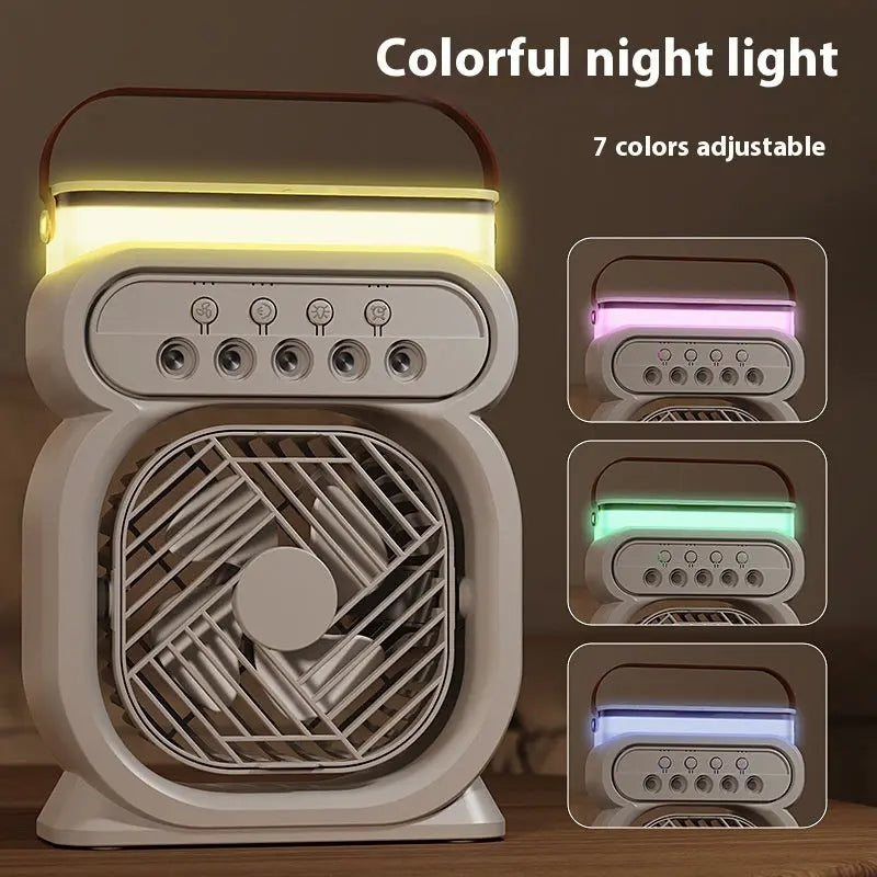 3 In 1 Portable Air Conditioner Evaporative Air Cooler LED Night Lights 3 Speeds Humidifier Fan For Home Office Angel Wishes