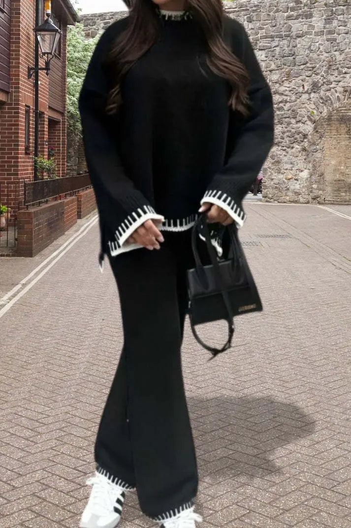 Stitched Stylish 2-Piece Knitted Lounge Comfort Co-Ord Set Angel Wishes