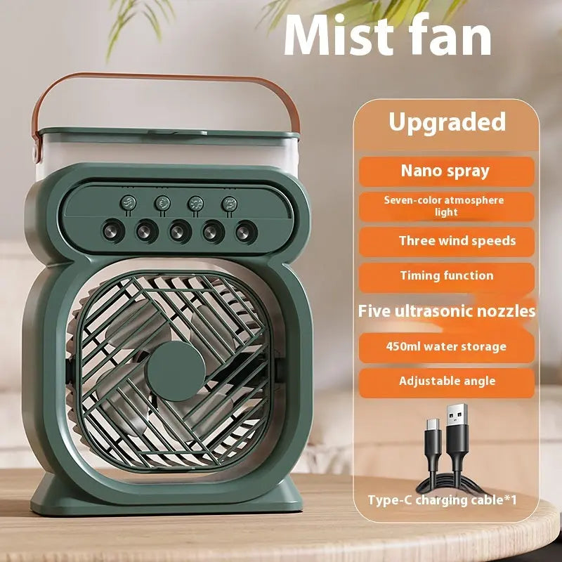 3 In 1 Portable Air Conditioner Evaporative Air Cooler LED Night Lights 3 Speeds Humidifier Fan For Home Office Angel Wishes