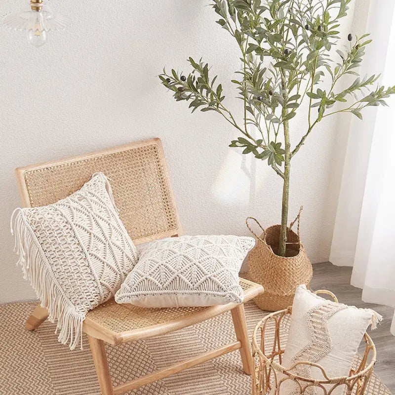 Ins Bohemian Pillow Hand-woven Sofa Cushion Angel Wishes