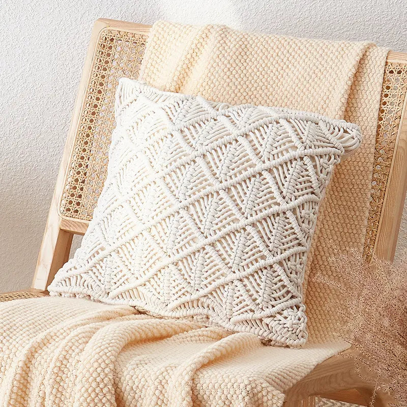 Ins Bohemian Pillow Hand-woven Sofa Cushion Angel Wishes