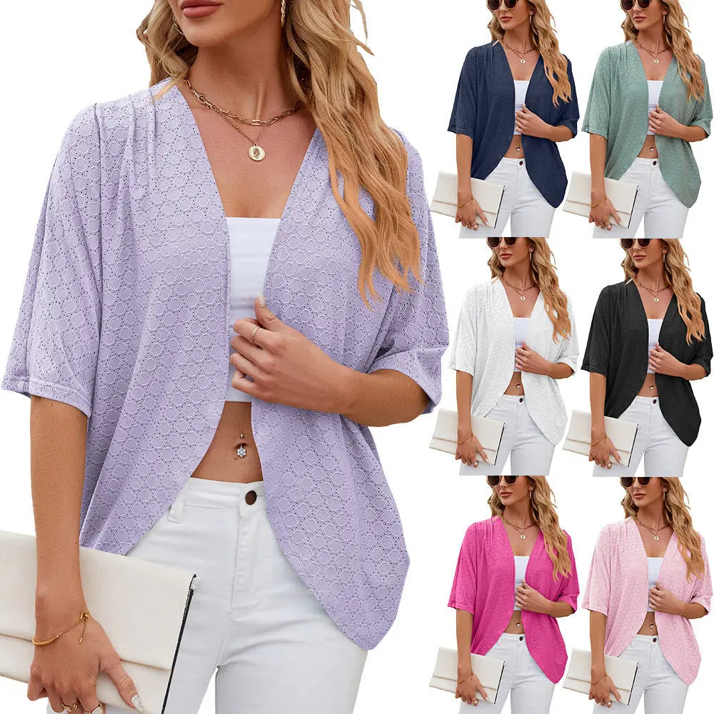 Half Sleeves Cardigan Knitted Cardigan Coat Office Cardigan Angel Wishes