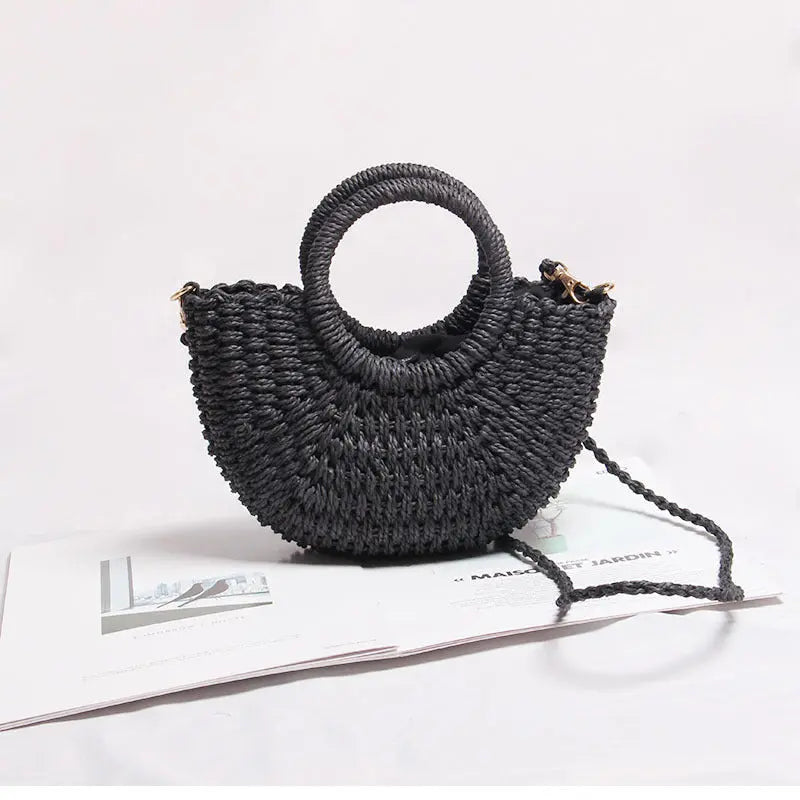 Seaside Vacation Beach Mini Straw Bag Angel Wishes
