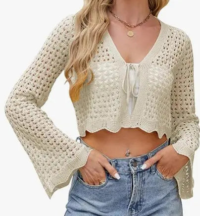 Cardigan Crochet Short Top Women's Shawl Angel Wishes
