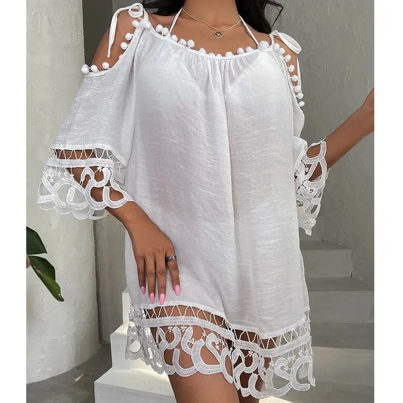 Loose Casual Vacation Beach Sun Protection Suit Swimsuit Cover Up Angel Wishes