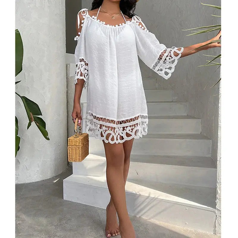 Loose Casual Vacation Beach Sun Protection Suit Swimsuit Cover Up Angel Wishes