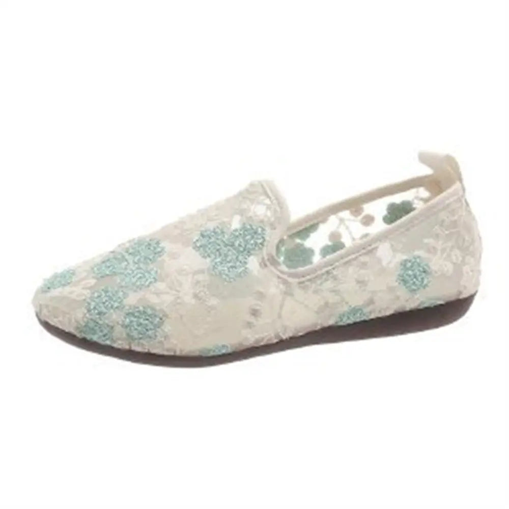 Lace Embroidered Loafers Summer Shoes - Angel Wishes