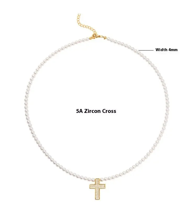 Men's Women Hip-hop Retro Pearl Necklace Angel Wishes