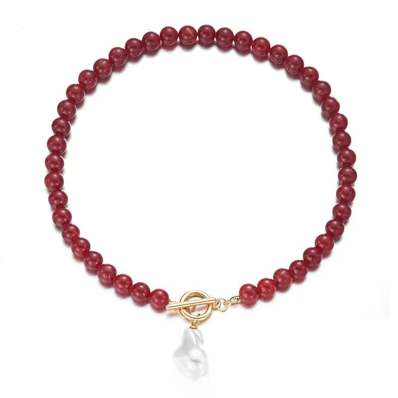 Fashion Black Natural Gravel Hand-knit Necklace Women Angel Wishes