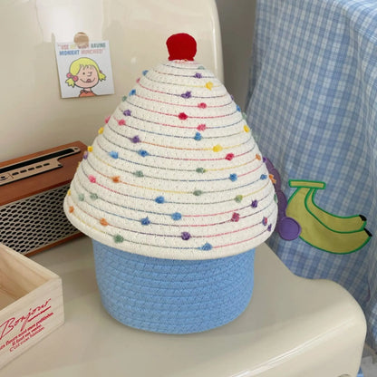Cute Cotton Thread Woven Storage Basket Angel Wishes