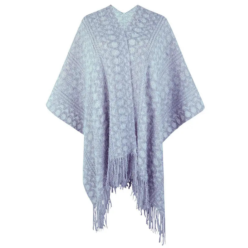 Polyester Yarn Crocheted Hollow Knitted Tassel Cape And Shawl Sweater Women's Cardigan Angel Wishes