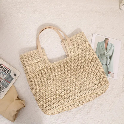 New One-shoulder Straw Simple Large Capacity Beach Bag Angel Wishes