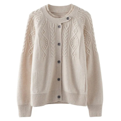 Cashmere Thick Knit Cardigan Sweater For Women Angel Wishes