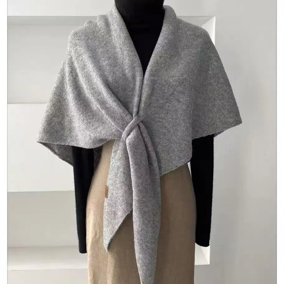 Wool Knitted Triangle Shawl Fashionable Warm Scarf Angel Wishes