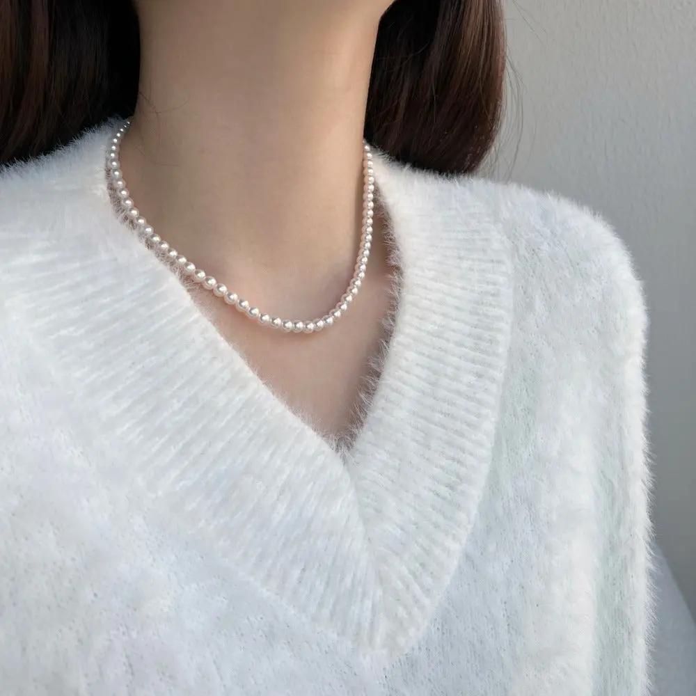 Women's Sterling Silver Necklace With Pearls Angel Wishes