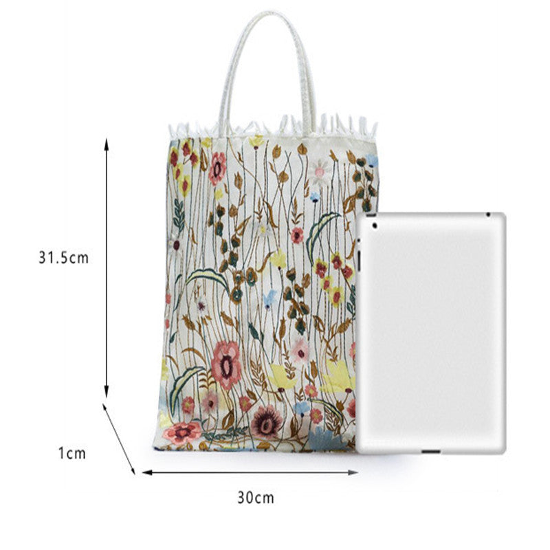 Handmade Embroidered Flower Bag Angel Wishes