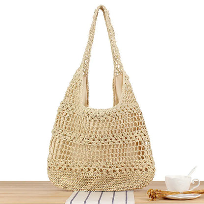 Large Capacity Hand-woven Simple Holiday Shoulder Bag Angel Wishes