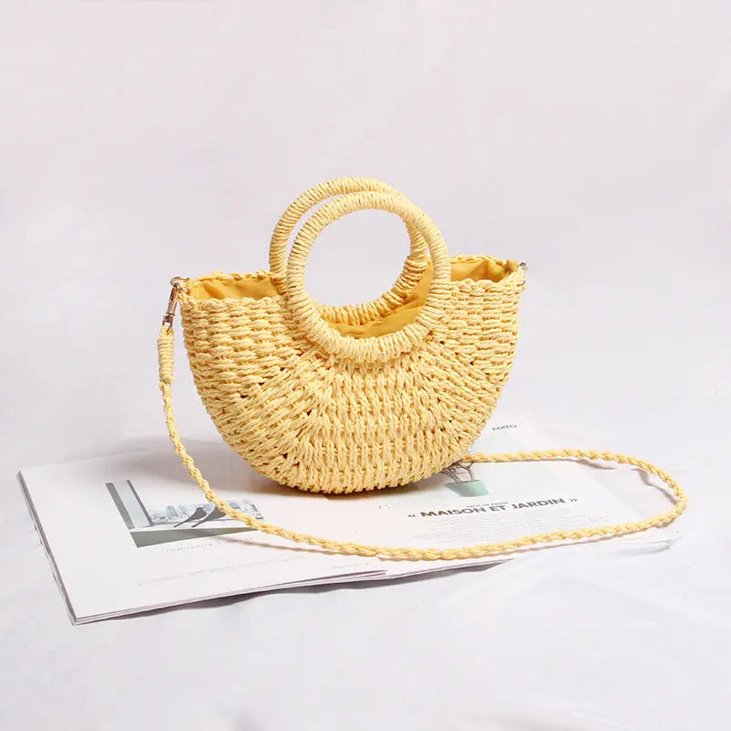 Seaside Vacation Beach Mini Straw Bag Angel Wishes