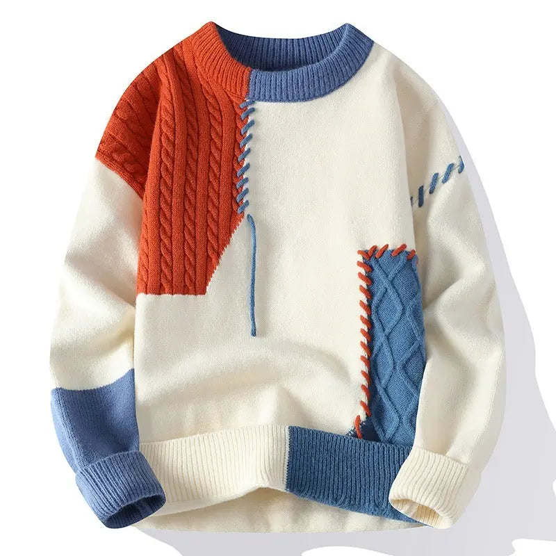 Men's Colour block Pullover Sweater Angel Wishes