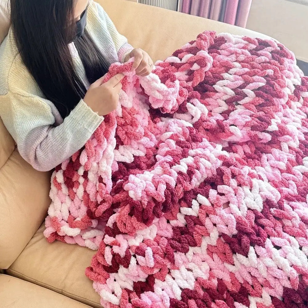 Coarse Yarn Chenille Knitted Blanket Angel Wishes