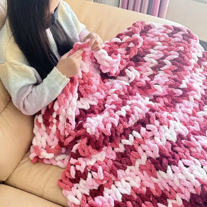 Coarse Yarn Chenille Knitted Blanket Angel Wishes