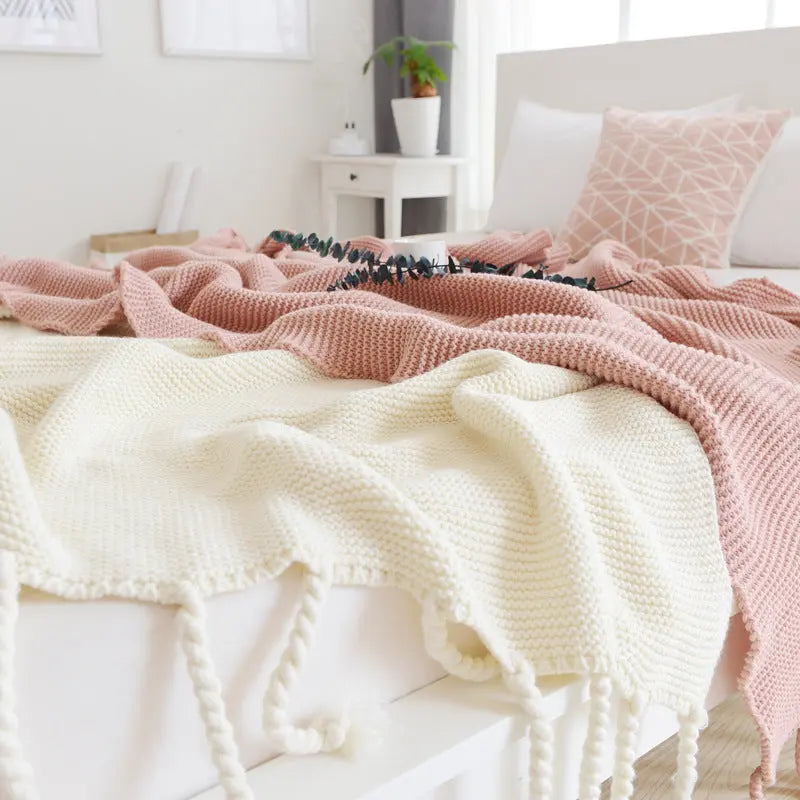 Tassel Knitted Blanket Angel Wishes