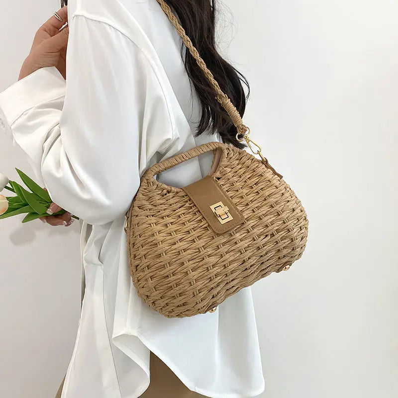 Women's Summer Woven Artistic Shoulder Bag Angel Wishes