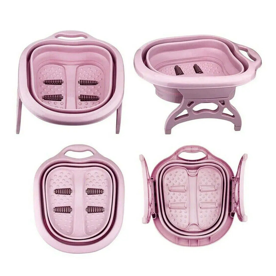 Foot Spa Pedicure Wet Bath Bubble Massage Bucket Feet Therapy Soothing Folding Angel Wishes