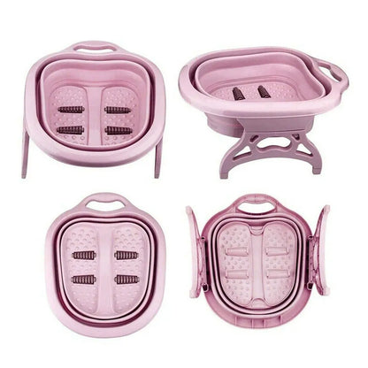 Foot Spa Pedicure Wet Bath Bubble Massage Bucket Feet Therapy Soothing Folding Angel Wishes