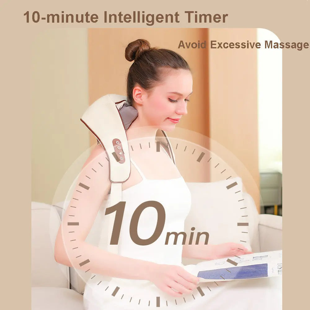 Electric Shoulder Back Neck Massager Shiatsu Body With Heat Kneading 2 Models UK Angel Wishes